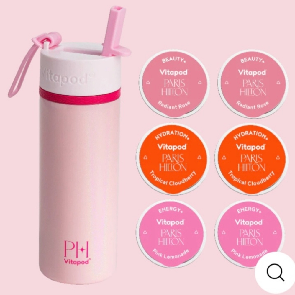 Vitapod Pink 22oz Water Bottle with Pods